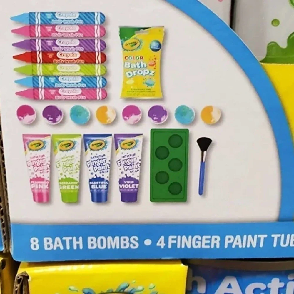 🛑 2 / $40 Sale! Crayola Bath Activity Bucket 30 Pc Set NWT